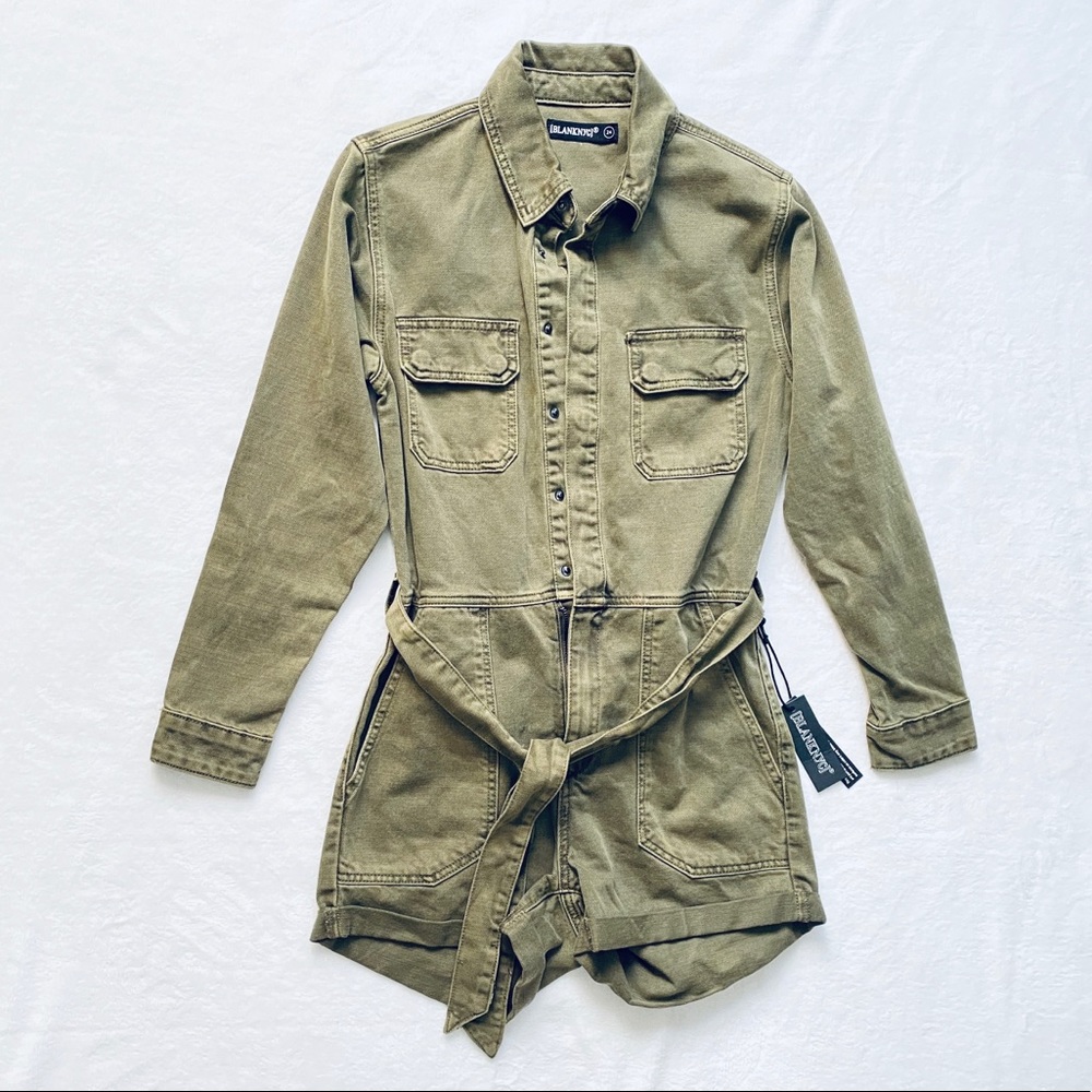 BLANK NYC Denim Camo Romper